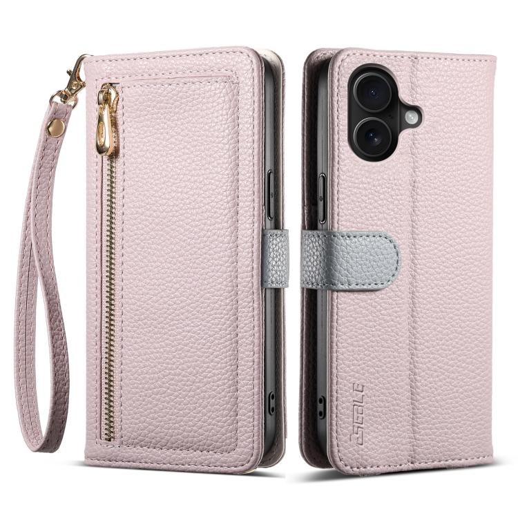 For iPhone 16 Plus ESEBLE E11 Colorful Litchi Pattern Zipper Wallet Leather Phone Case(Light Purple) by ESEBLE