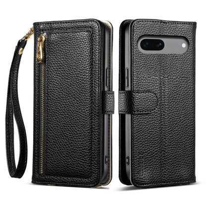 For Google Pixel 9a ESEBLE E11 Colorful Litchi Pattern Zipper Wallet Leather Phone Case(Black) by ESEBLE