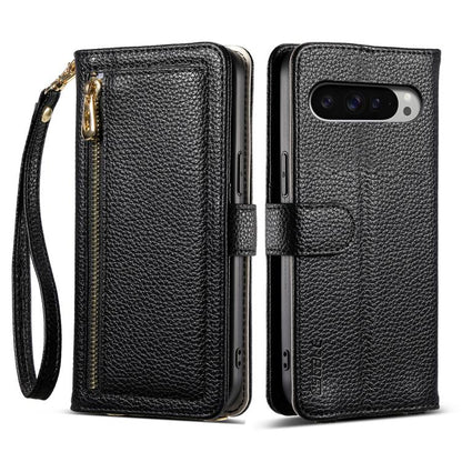 For Google Pixel 9 Pro XL ESEBLE E11 Colorful Litchi Pattern Zipper Wallet Leather Phone Case(Black) by ESEBLE