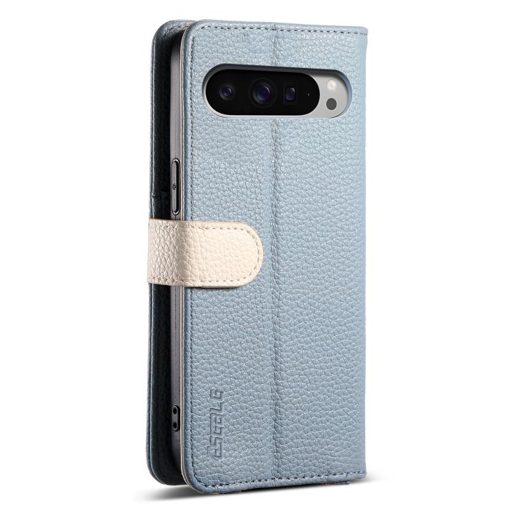 For Google Pixel 9 / 9 Pro ESEBLE E11 Colorful Litchi Pattern Zipper Wallet Leather Phone Case(Sky Blue) by ESEBLE