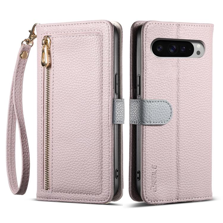 For Google Pixel 9 / 9 Pro ESEBLE E11 Colorful Litchi Pattern Zipper Wallet Leather Phone Case(Light Purple) by ESEBLE