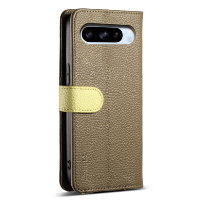 For Google Pixel 8 Pro ESEBLE E11 Colorful Litchi Pattern Zipper Wallet Leather Phone Case(Amber Brown) by ESEBLE