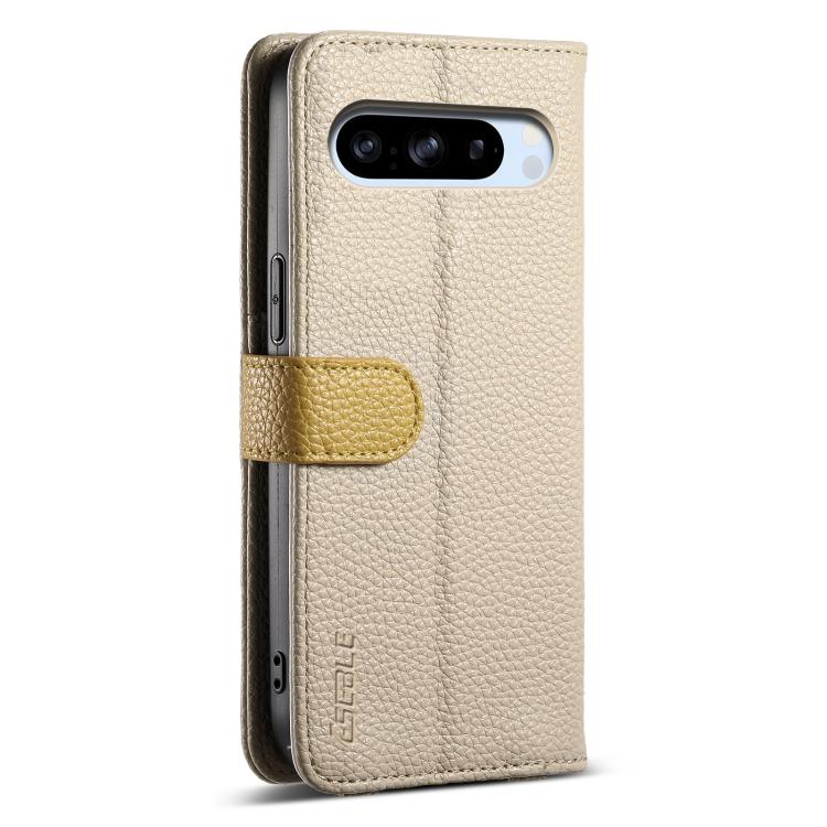 For Google Pixel 8 Pro ESEBLE E11 Colorful Litchi Pattern Zipper Wallet Leather Phone Case(Khaki) by ESEBLE