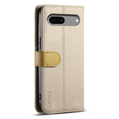 For Google Pixel 8 ESEBLE E11 Colorful Litchi Pattern Zipper Wallet Leather Phone Case(Khaki) by ESEBLE