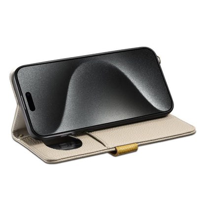 For Google Pixel 8 ESEBLE E11 Colorful Litchi Pattern Zipper Wallet Leather Phone Case(Khaki) by ESEBLE