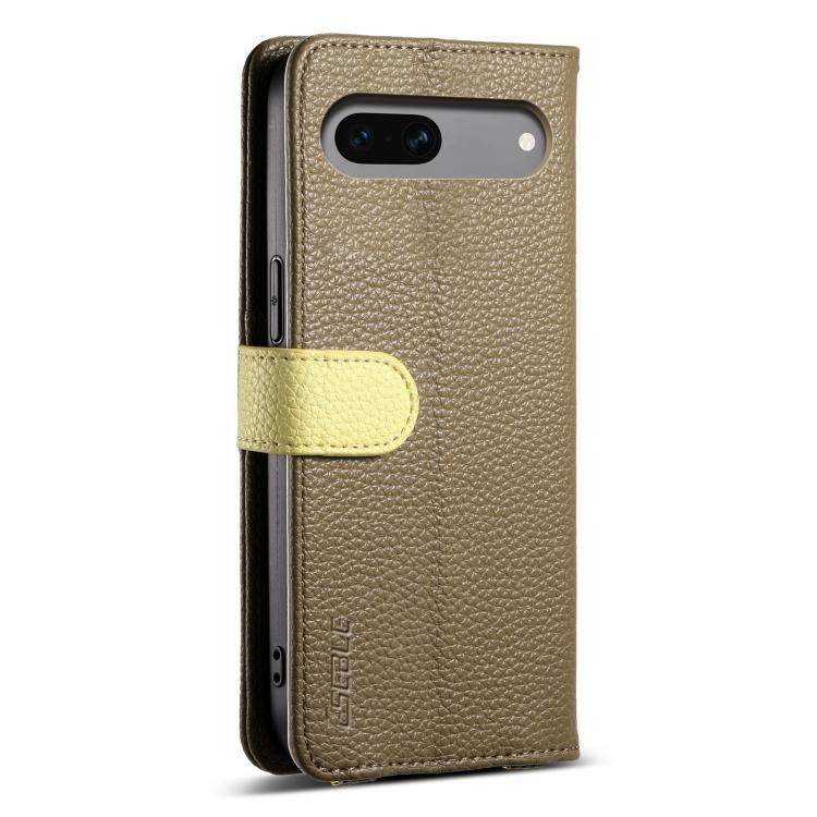 For Google Pixel 7a ESEBLE E11 Colorful Litchi Pattern Zipper Wallet Leather Phone Case(Amber Brown) by ESEBLE