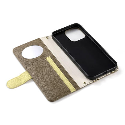 For Google Pixel 7a ESEBLE E11 Colorful Litchi Pattern Zipper Wallet Leather Phone Case(Amber Brown) by ESEBLE