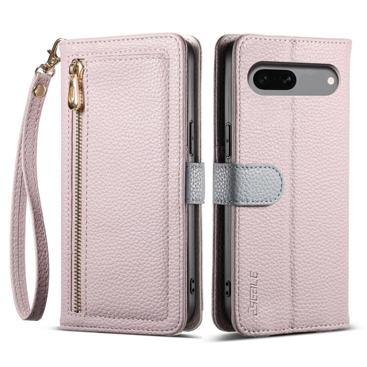 For Google Pixel 7a ESEBLE E11 Colorful Litchi Pattern Zipper Wallet Leather Phone Case(Light Purple) by ESEBLE