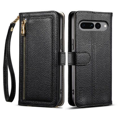 For Google Pixel 7 Pro 5G ESEBLE E11 Colorful Litchi Pattern Zipper Wallet Leather Phone Case(Black) by ESEBLE