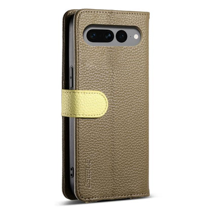 For Google Pixel 7 Pro 5G ESEBLE E11 Colorful Litchi Pattern Zipper Wallet Leather Phone Case(Amber Brown) by ESEBLE