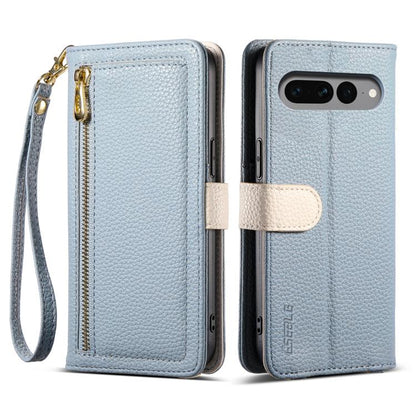 For Google Pixel 7 Pro 5G ESEBLE E11 Colorful Litchi Pattern Zipper Wallet Leather Phone Case(Sky Blue) by ESEBLE