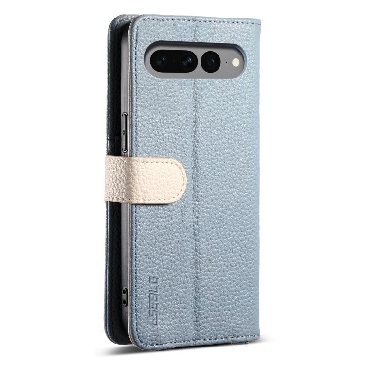 For Google Pixel 7 Pro 5G ESEBLE E11 Colorful Litchi Pattern Zipper Wallet Leather Phone Case(Sky Blue) by ESEBLE