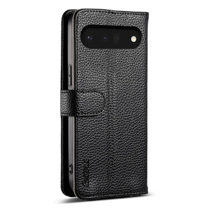 For Google Pixel 6a ESEBLE E11 Colorful Litchi Pattern Zipper Wallet Leather Phone Case(Black) by ESEBLE