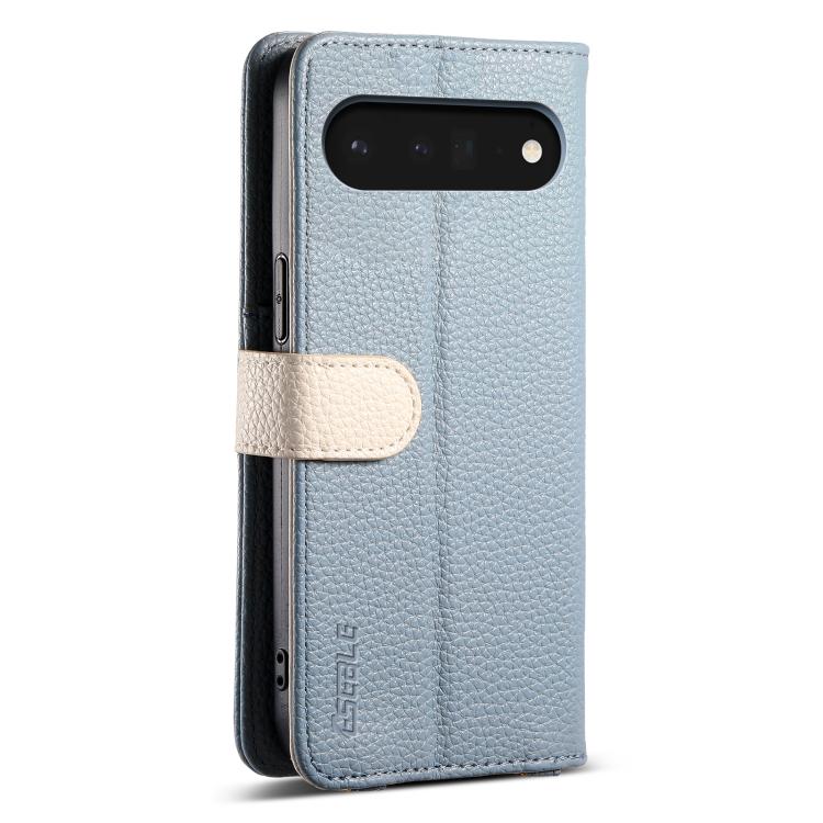 For Google Pixel 6a ESEBLE E11 Colorful Litchi Pattern Zipper Wallet Leather Phone Case(Sky Blue) by ESEBLE