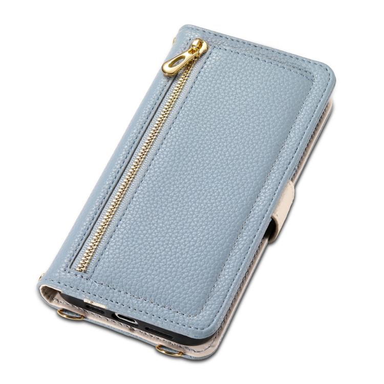 For Google Pixel 6a ESEBLE E11 Colorful Litchi Pattern Zipper Wallet Leather Phone Case(Sky Blue) by ESEBLE