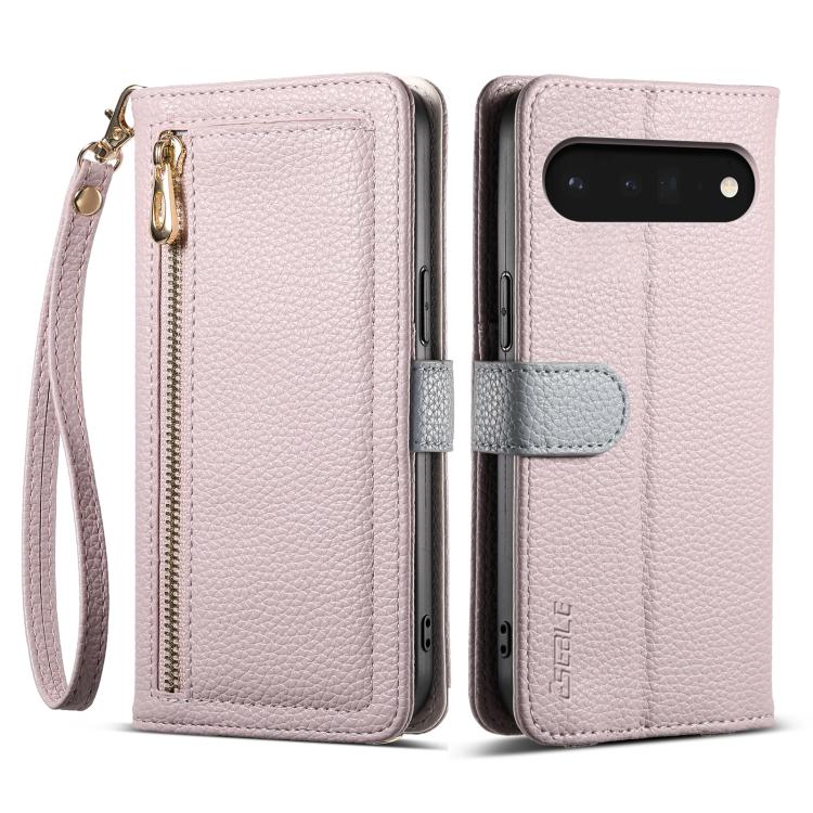 For Google Pixel 6a ESEBLE E11 Colorful Litchi Pattern Zipper Wallet Leather Phone Case(Light Purple) by ESEBLE