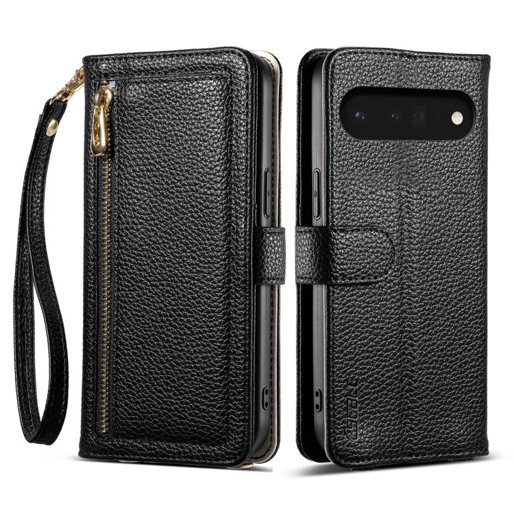 For Google Pixel 6 Pro ESEBLE E11 Colorful Litchi Pattern Zipper Wallet Leather Phone Case(Black) by ESEBLE
