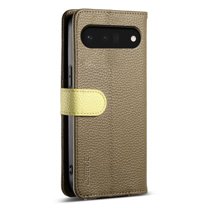 For Google Pixel 6 Pro ESEBLE E11 Colorful Litchi Pattern Zipper Wallet Leather Phone Case(Amber Brown) by ESEBLE