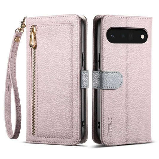 For Google Pixel 6 ESEBLE E11 Colorful Litchi Pattern Zipper Wallet Leather Phone Case(Light Purple) by ESEBLE