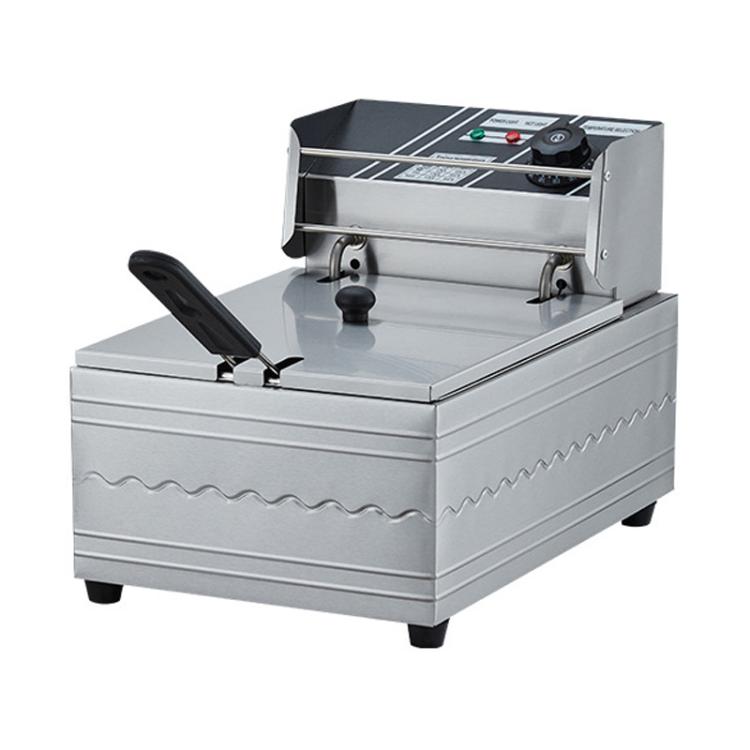 Multifunctional Commercial Stainless Steel Thick Electric Fryer Electric Boiler, Single Cylinder 6L(US Plug) by bashfashion