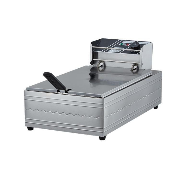 Multifunctional Commercial Stainless Steel Thick Electric Fryer Electric Boiler, Single Cylinder Extended 12L(UK Plug) by bashfashion