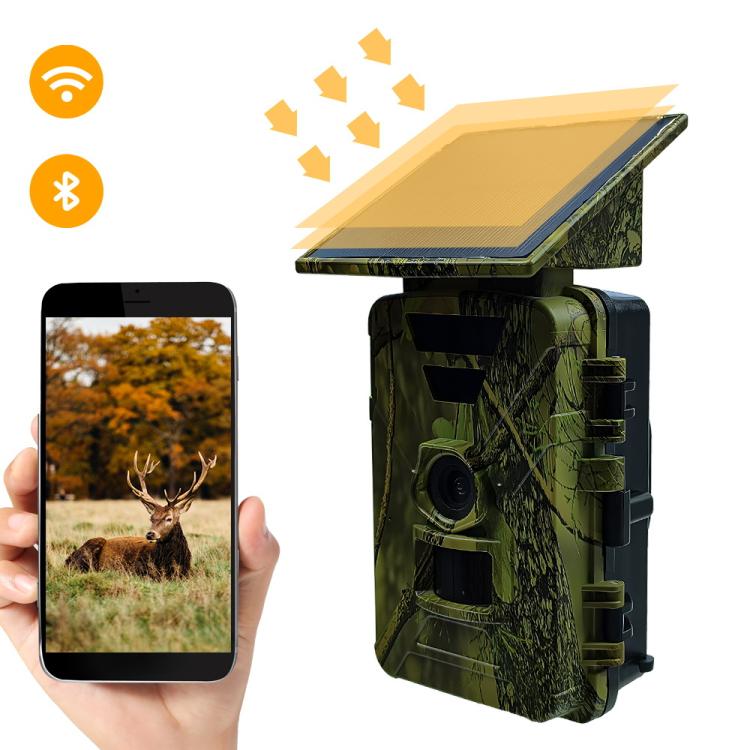 PR903G EU Version 5K HD Night Vision Infrared Hunting Camera with Solar Panel(Camouflage) by bashfashion