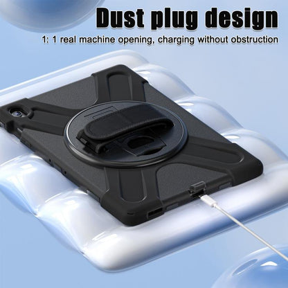 For Samsung Galaxy Tab S10 FE+ Rotatable Kickstand Grip Heavy Duty Hard Rugged Tablet Case(Black) by bashfashion