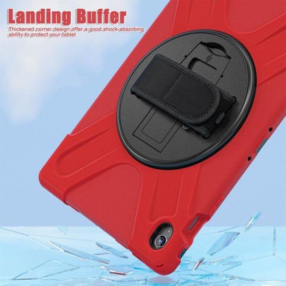 For Samsung Galaxy Tab S10 FE+ Rotatable Kickstand Grip Heavy Duty Hard Rugged Tablet Case(Red) by bashfashion