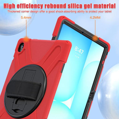 For Samsung Galaxy Tab S10 FE+ Rotatable Kickstand Grip Heavy Duty Hard Rugged Tablet Case(Red) by bashfashion