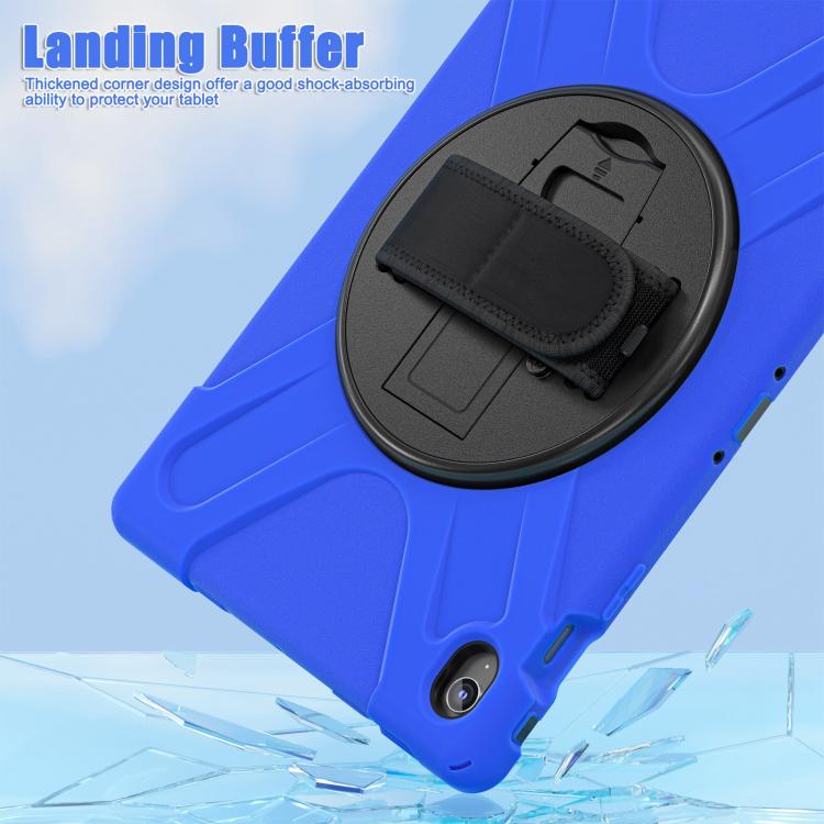 For Samsung Galaxy Tab S10 FE+ Rotatable Kickstand Grip Heavy Duty Hard Rugged Tablet Case(Blue) by bashfashion