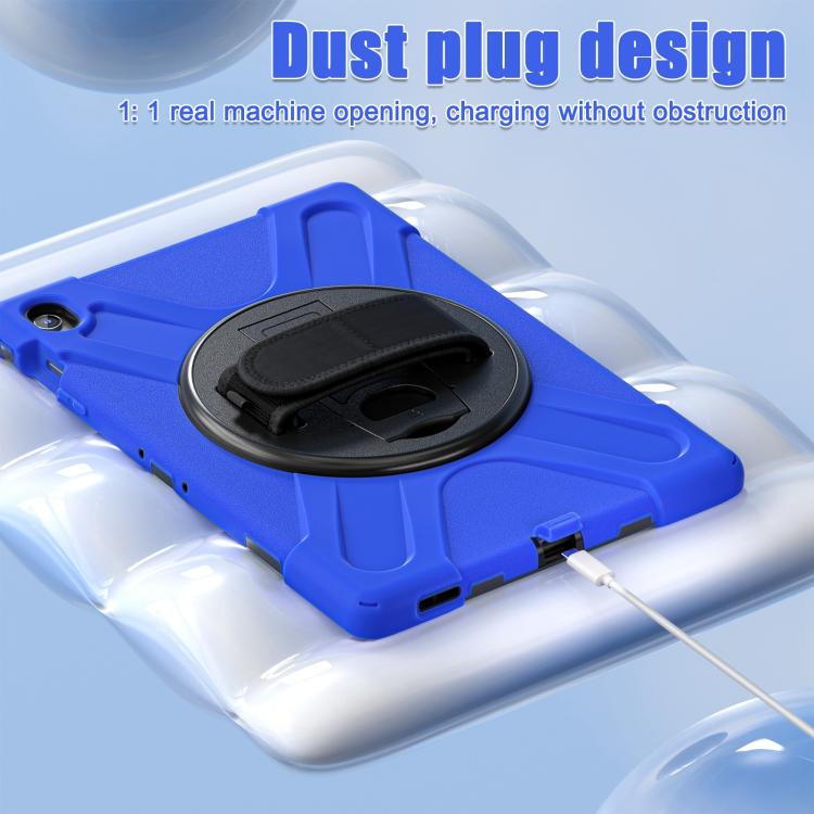 For Samsung Galaxy Tab S10 FE+ Rotatable Kickstand Grip Heavy Duty Hard Rugged Tablet Case(Blue) by bashfashion