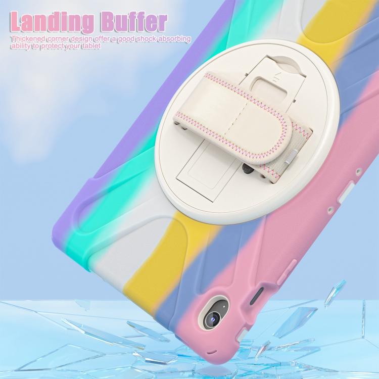 For Samsung Galaxy Tab S10 FE+ Rotatable Kickstand Grip Heavy Duty Hard Rugged Tablet Case(Colorful Pink) by bashfashion