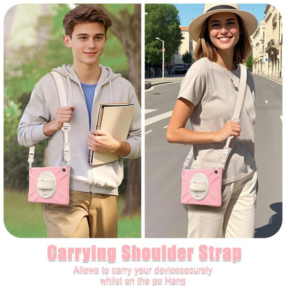 For Samsung Galaxy Tab S10 FE+ Rotatable Kickstand Grip Heavy Duty Hard Rugged Tablet Case(Cherry Pink) by bashfashion