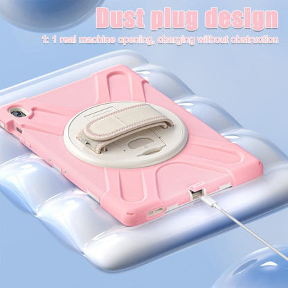 For Samsung Galaxy Tab S10 FE+ Rotatable Kickstand Grip Heavy Duty Hard Rugged Tablet Case(Cherry Pink) by bashfashion