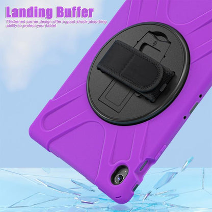 For Samsung Galaxy Tab S10 FE+ Rotatable Kickstand Grip Heavy Duty Hard Rugged Tablet Case(Purple) by bashfashion