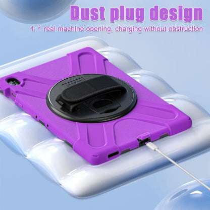 For Samsung Galaxy Tab S10 FE+ Rotatable Kickstand Grip Heavy Duty Hard Rugged Tablet Case(Purple) by bashfashion