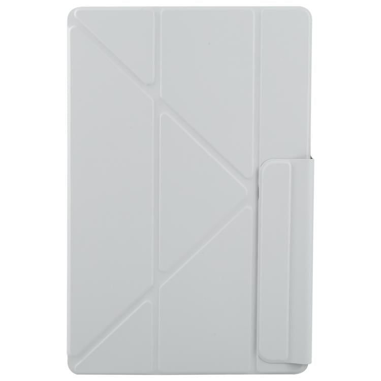 For Samsung Galaxy Tab S10 / S9 Fixed Buckle Magnetic Deformation Leather Tablet Case(Grey) by bashfashion