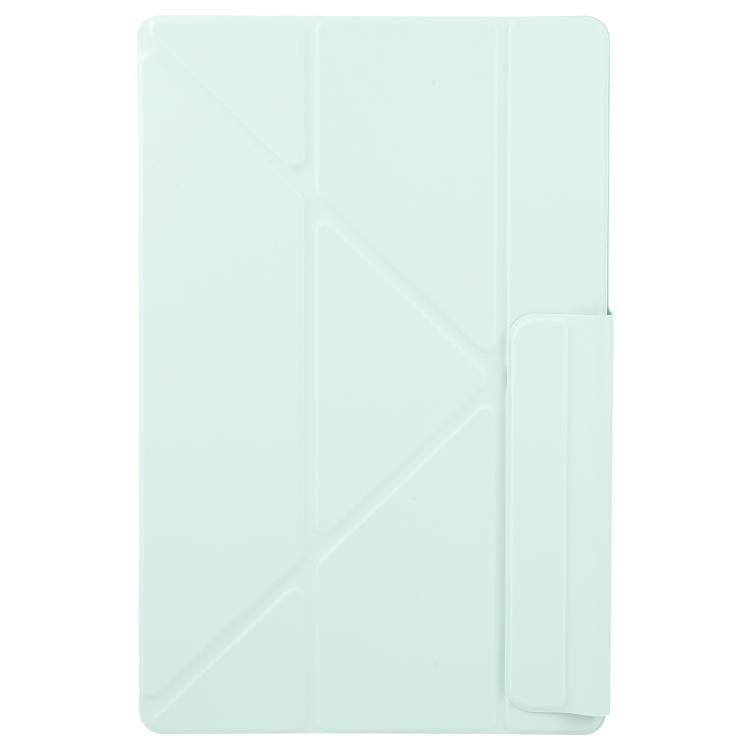 For Samsung Galaxy Tab S10 / S9 Fixed Buckle Magnetic Deformation Leather Tablet Case(Baby Green) by bashfashion