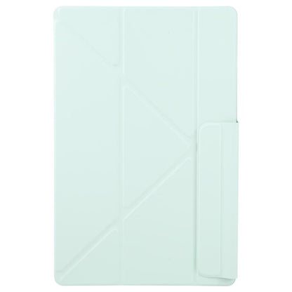 For Samsung Galaxy Tab S10 / S9 Fixed Buckle Magnetic Deformation Leather Tablet Case(Baby Green) by bashfashion