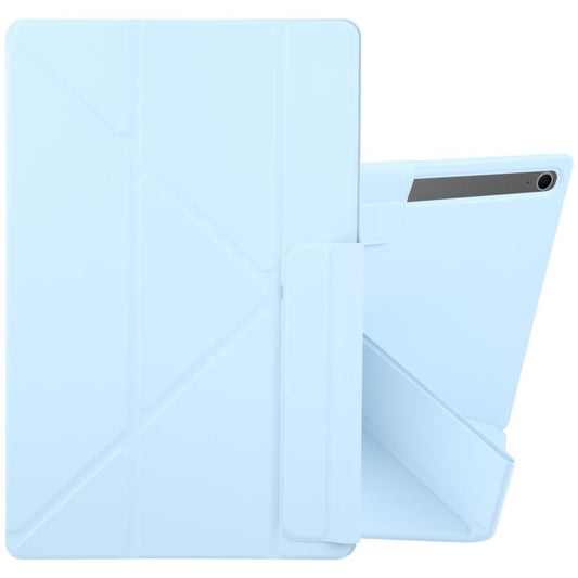 For Samsung Galaxy Tab S10 FE+ Fixed Buckle Magnetic Deformation Leather Tablet Case(Ice Blue) by bashfashion