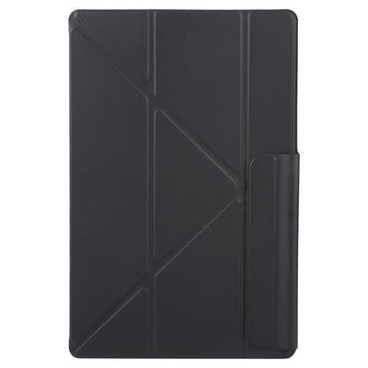 For Samsung Galaxy Tab S10 FE+ Fixed Buckle Magnetic Deformation Leather Tablet Case(Black) by bashfashion