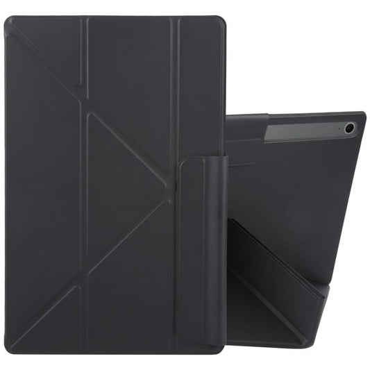 For Samsung Galaxy Tab S8+ / S7+ Fixed Buckle Magnetic Deformation Leather Tablet Case(Black) by bashfashion