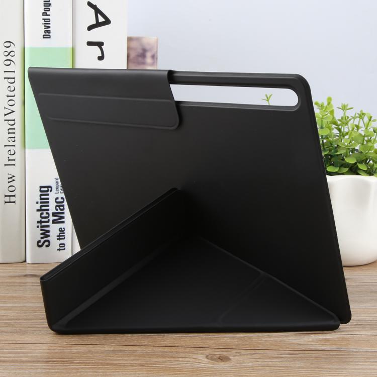 For Samsung Galaxy Tab S8+ / S7+ Fixed Buckle Magnetic Deformation Leather Tablet Case(Black) by bashfashion