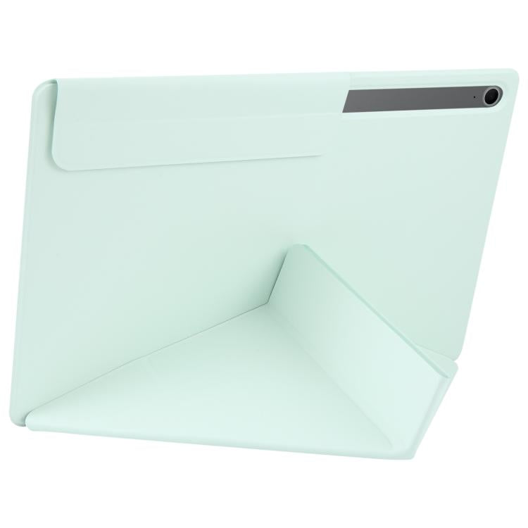 For Samsung Galaxy Tab S8+ / S7+ Fixed Buckle Magnetic Deformation Leather Tablet Case(Baby Green) by bashfashion
