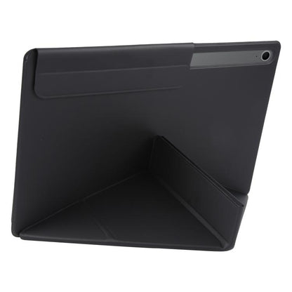 For Samsung Galaxy Tab S10+ / S9 FE+ Fixed Buckle Magnetic Deformation Leather Tablet Case(Black) by bashfashion