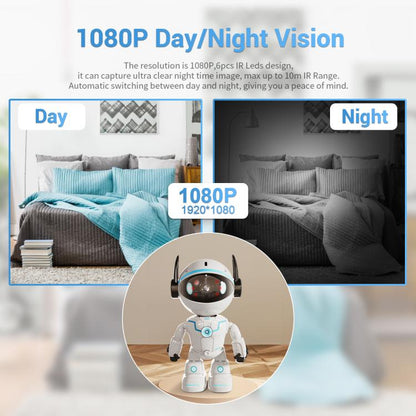 ESCAM PT205 5G WiFi Smart Robot Wireless AI Automatic Tracking Camera, Two Way Audio / Night Nersion, Plug:UK Plug(White) by ESCAM