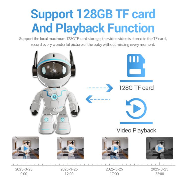 ESCAM PT205 5G WiFi Smart Robot Wireless AI Automatic Tracking Camera, Two Way Audio / Night Nersion, Plug:AU Plug(White) by ESCAM