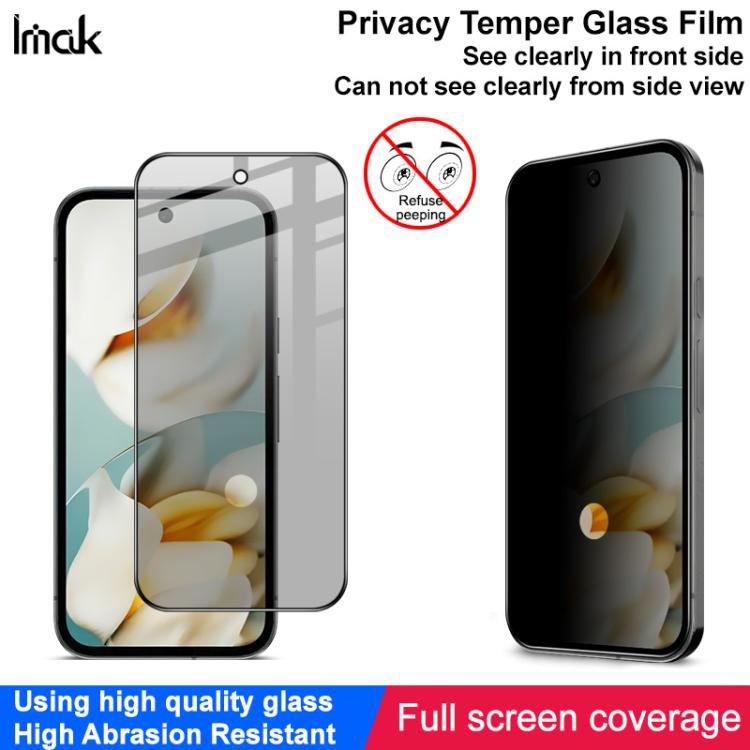 For Google Pixel 9a imak Privacy Tempered Glass Film, Support Fingerprint Unlocking by imak