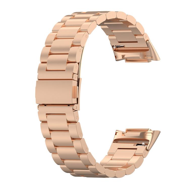 For Fitbit Charge 6 / 5 xDfind Three Beads Quick Release Metal Watch Band(Rose Gold) by xDfind