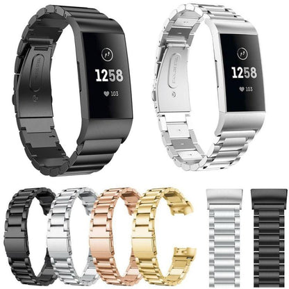 For Fitbit Charge 4 / 3 xDfind Three Beads Quick Release Metal Watch Band(Black) by xDfind